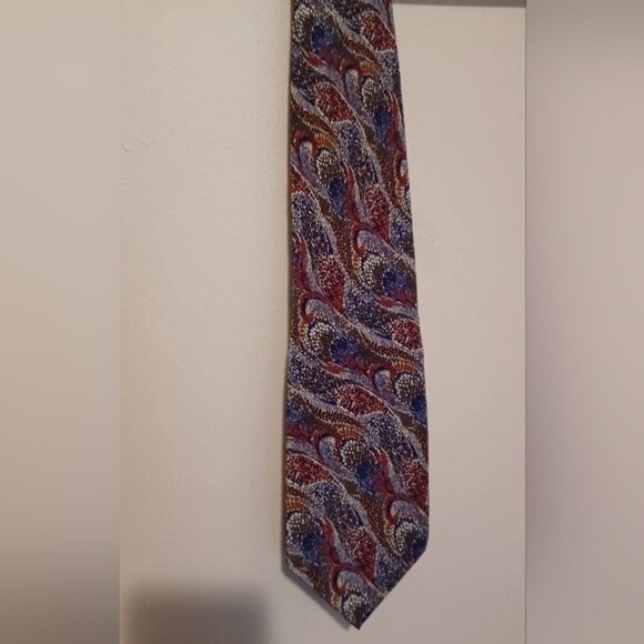Vintage Burberrys of London tie colorful, unique 100% pure silk hand sewn - Picture 1 of 8